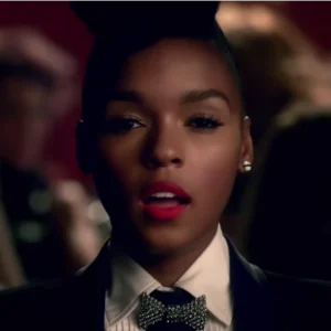Tightrope, Janelle Monáe, face. pajarita de diamantes. webp