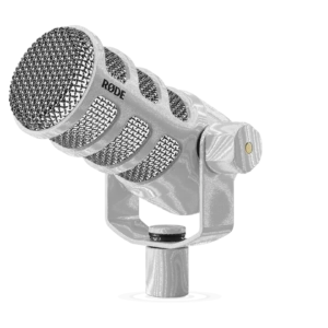 Micrófono dinámico Rode PodMic. Micrófono para estudios de grabación sin acondicionamiento acústico. Ignora ruidos del ambiente. webp.