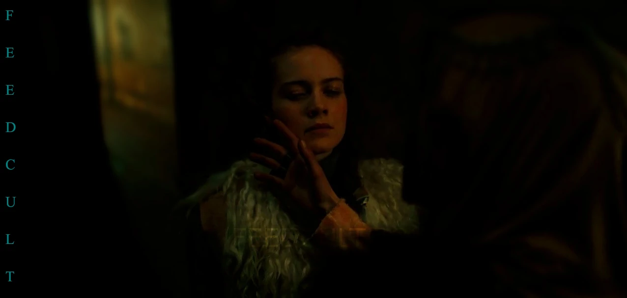 SYLVIA HOEKS ES LA REINA KANE EN LA SERIE SEE. KANE HABLA CON SU HERMANA: EL PODER DEBE MANTENERSE. SEE (2019) APPLE TV. EDITADO: FEEDCULT.COM. IMAGEN 2 DE 4.