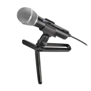 Micrófono ATR2100x-USB de la marca Audio Technics. Negro. Micrófono dinámico de mano. Conexiones: usb y xlr. Adecuado para podcast, cantantes, directos.6.webp