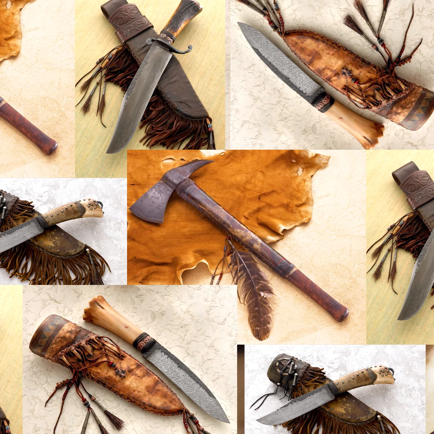 Winkler cuchillos. taller y muestras de algunos modelos de hachas y cuchillos buschcraft.webp