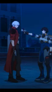 Devil May Cry, Lady dispara a Dante para comprobar si es un demonio.webp