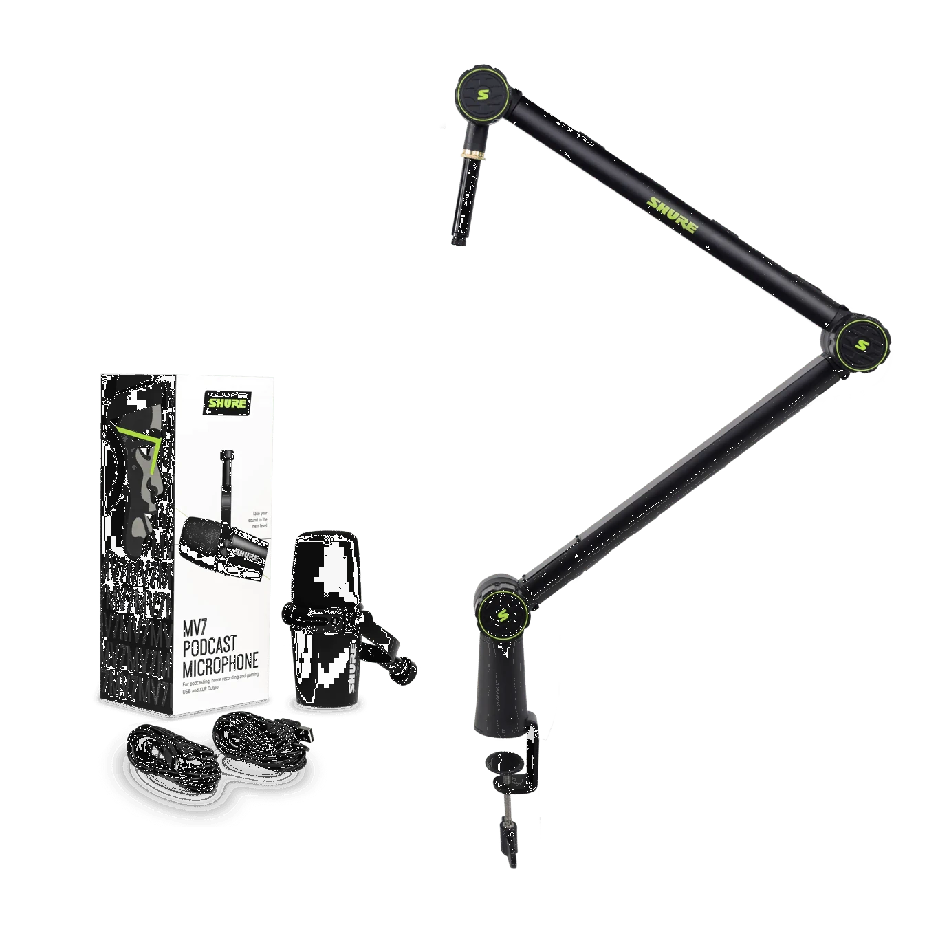 Micrófono de estudio  Shure MV7. Negro. Conexión XLR.3. webp