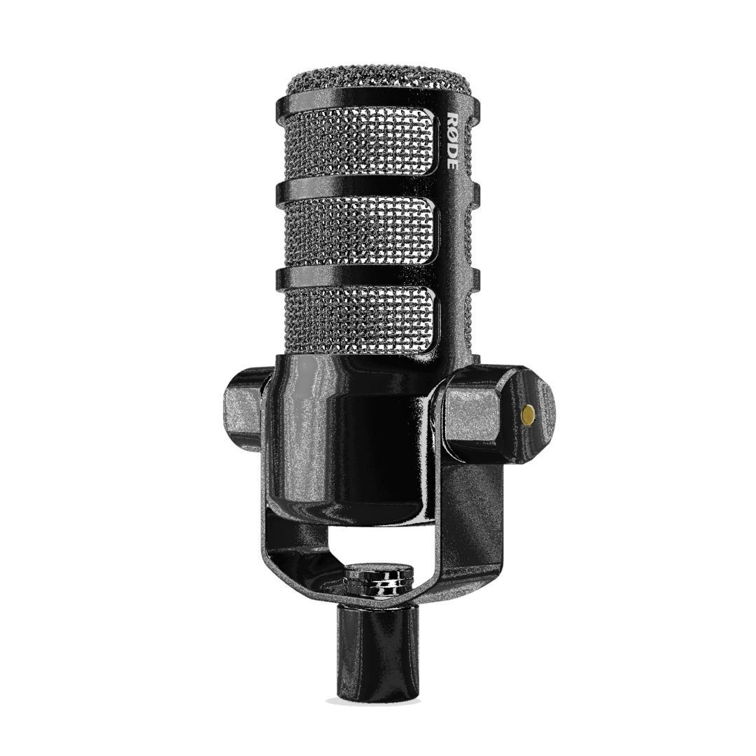 Micrófono Rode PodMic USB. Micrófono xlr y usb, se puede conectar a un smartphone, Iphone; laptop, tablet. etc. Micrófono dinámico. webp.