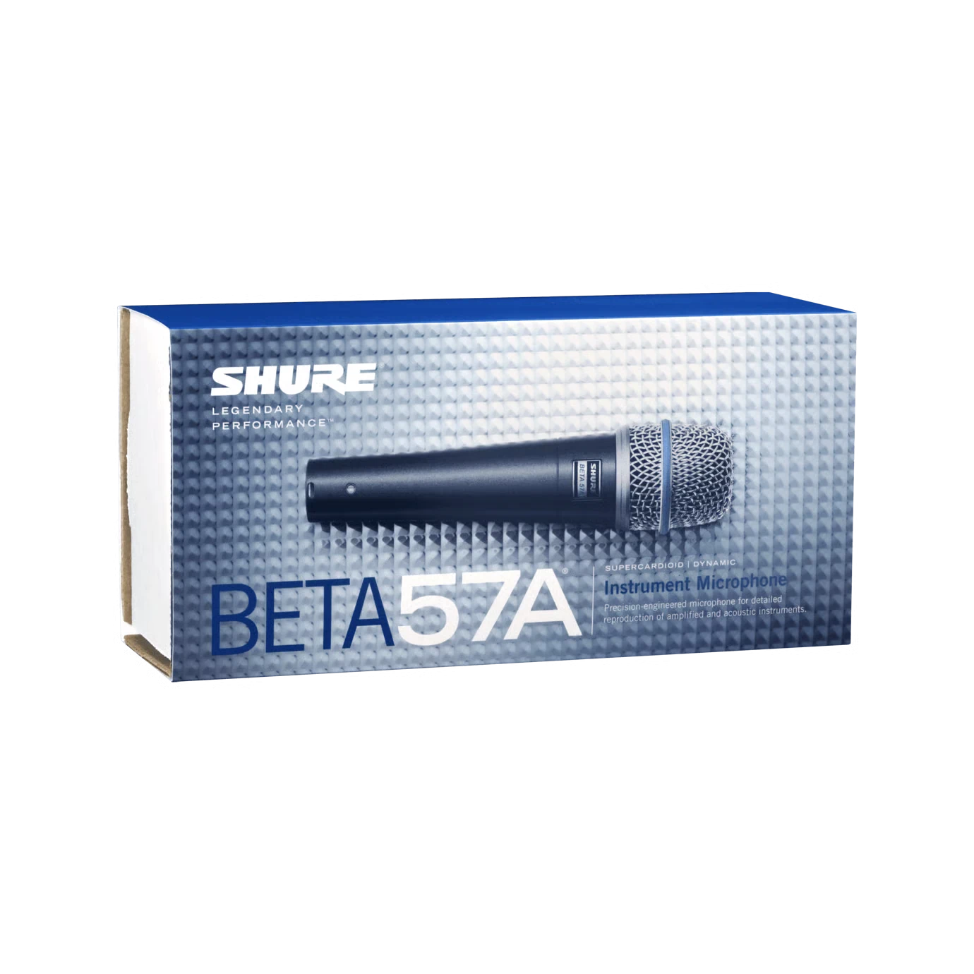 SHURE 57A BETA. Estupendo micrófono para instrumentos y voces. Amortiguación interior y aislamiento interno. Micrófono dinámico. Color gris, acabado elegante. Robusto.webp