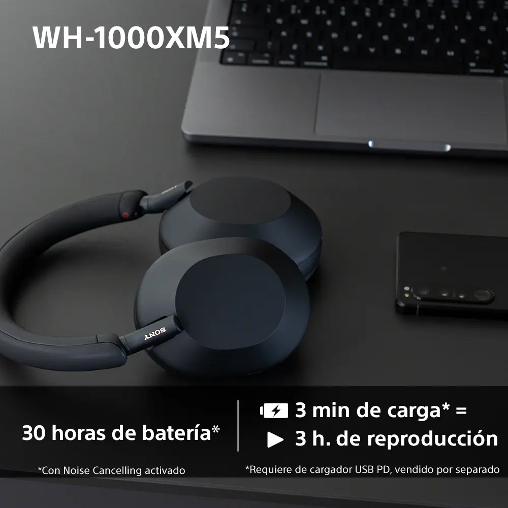 auriculares Sony. WH-1000.Xm5. Color negro.6.webp